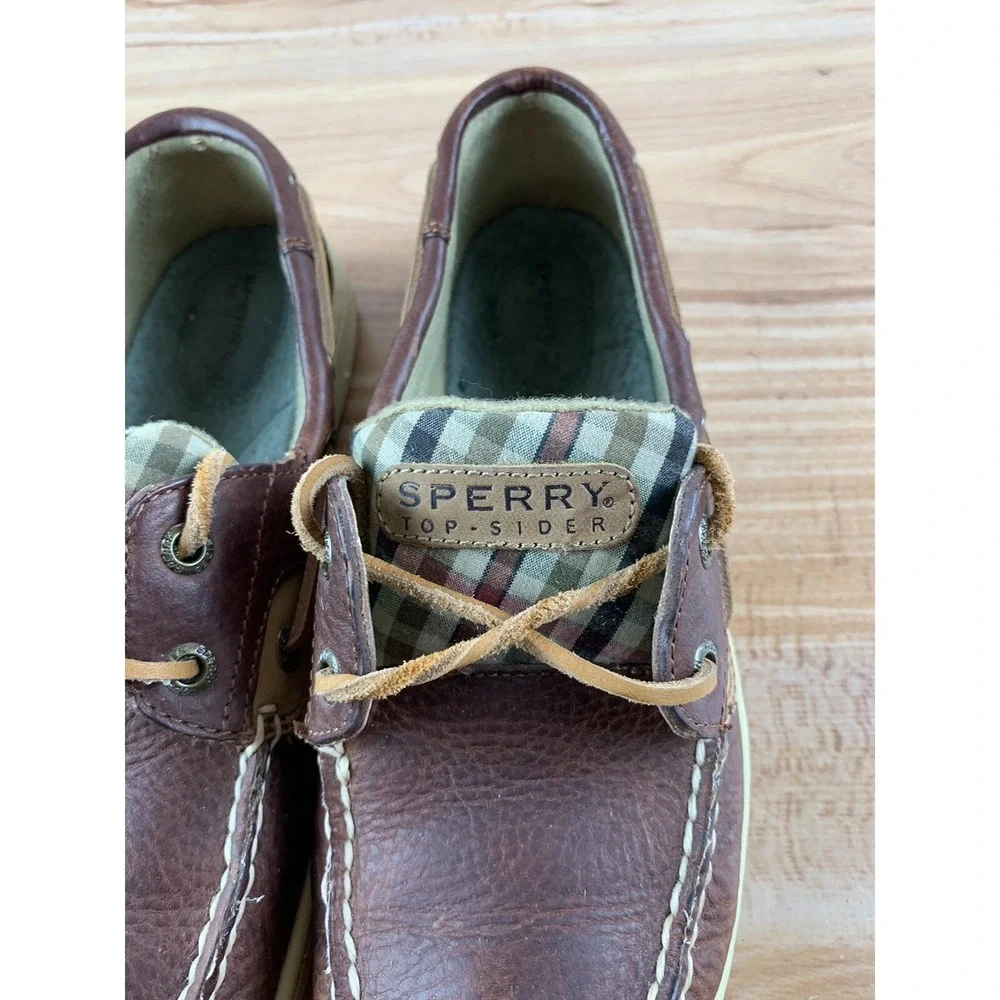 Sperry‎ Top-Sider Women 8M Brown Plaid Bluefish Boat Casual Shoes 9353632